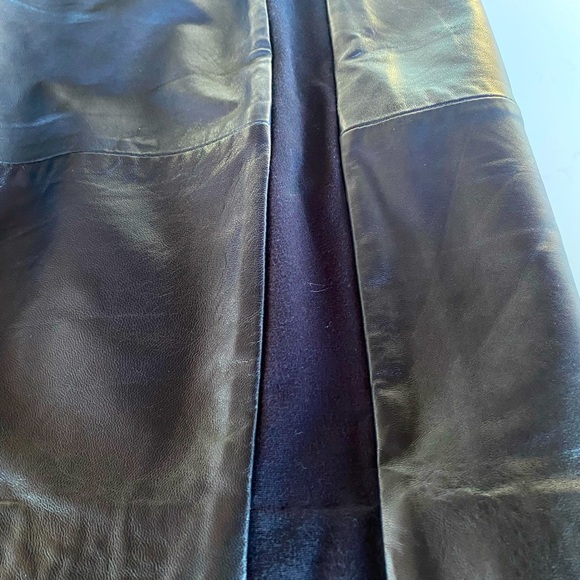 S.Oliver Leather skirt with stretch fabric sides | Dark Blue Size 8 - Picture 6 of 14